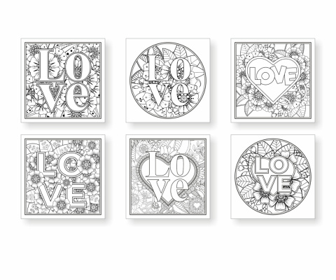 Kolorowanki – WALENTYNKI – Love – 30 szt. – W05 Kolorowanki – WALENTYNKI – Love – 30 szt. – W05