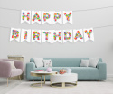 Napis / Girlanda / Litery - URODZINY - Happy Birthday - 13 kart A4