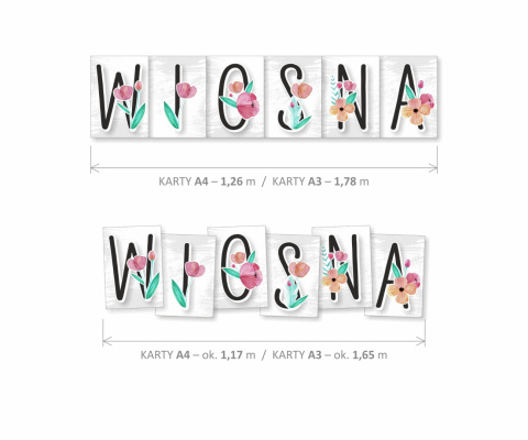 Napis / Girlanda / Litery - WIOSNA - 6 kart A3